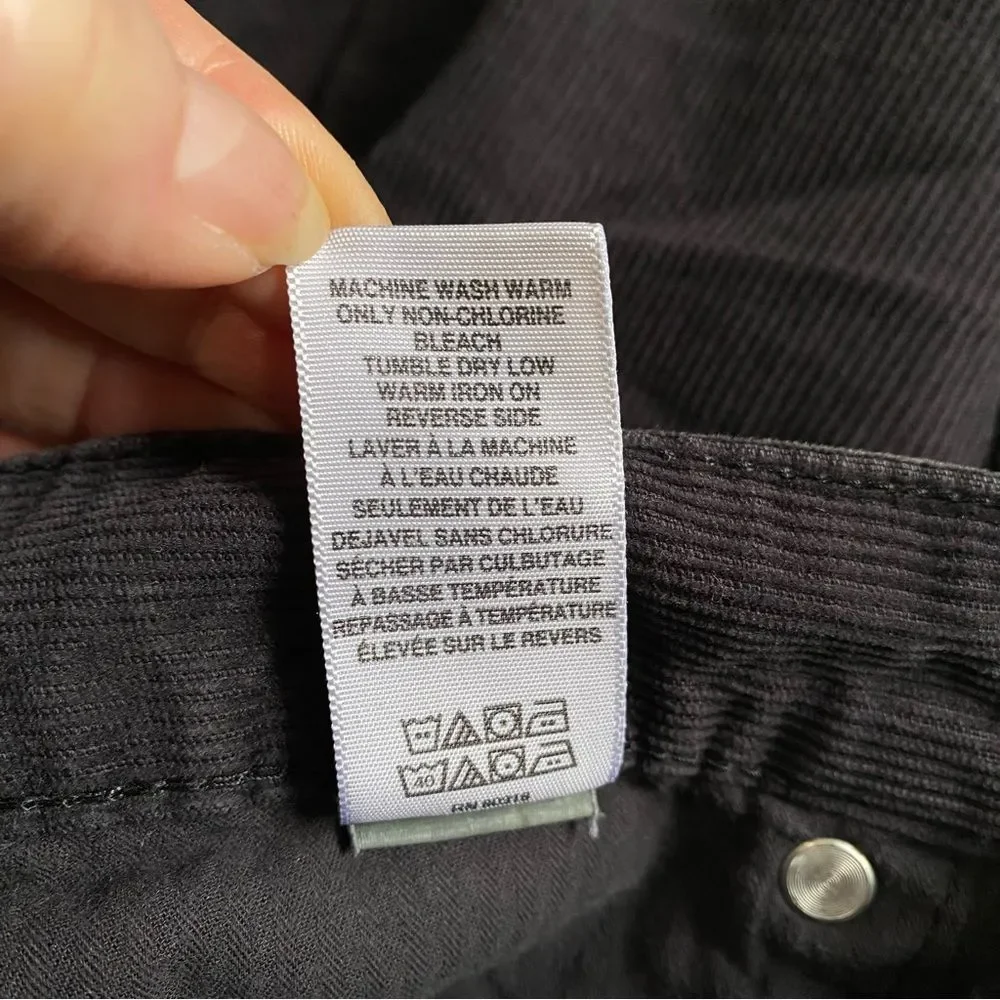 Lucky Brand 361 Vintage Straight Dark Gray Corduroys Cords Sz 34x30